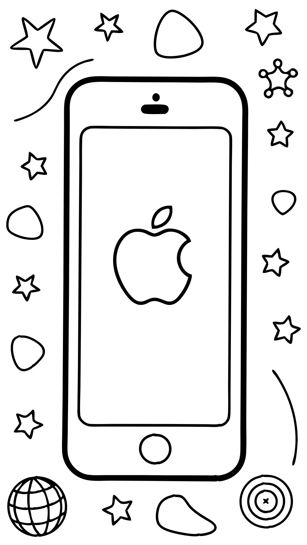 iphone coloring pages with apps